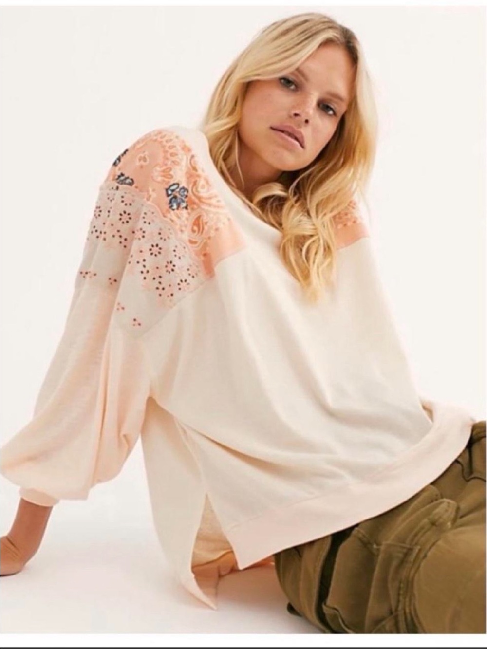 Free People Feelin It Boho Oversized Top| Medium